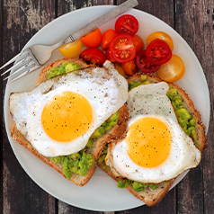 Avacado, tomato, and egg toast