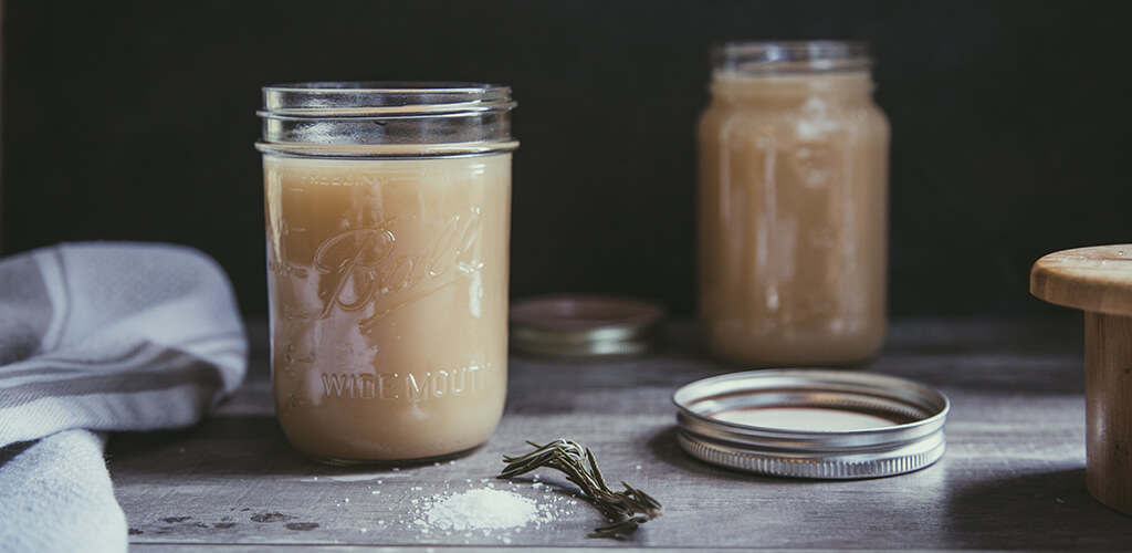 A jar of bone broth.