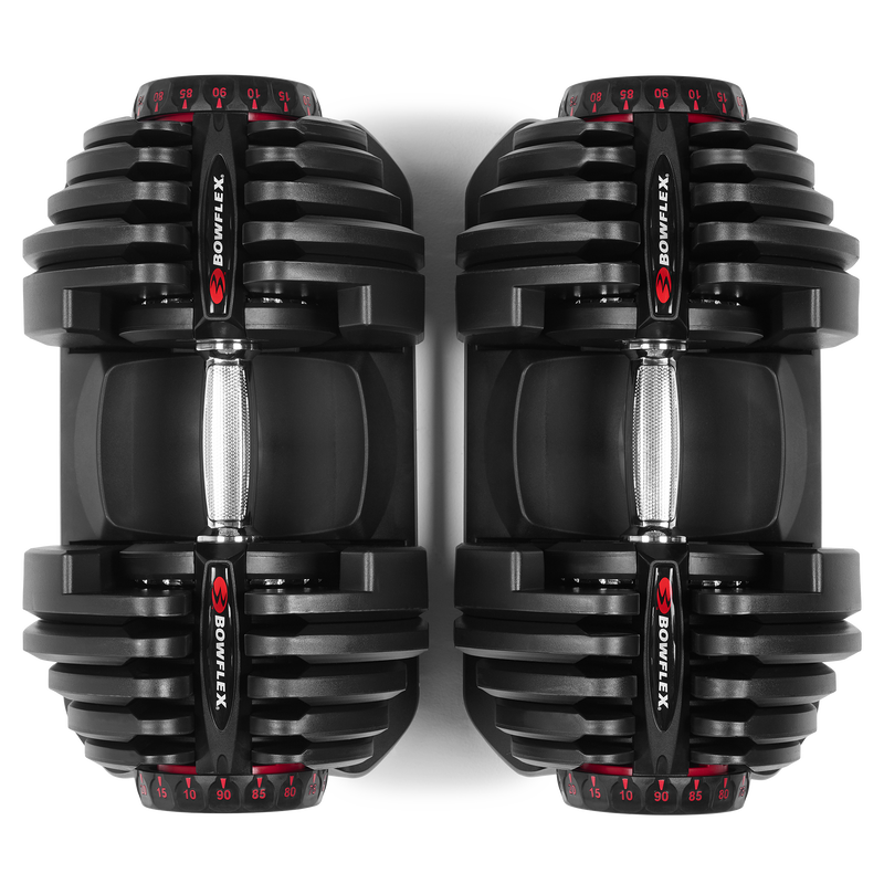 Top view of Bowflex SelectTech 1090 Dumbbells - expanded view