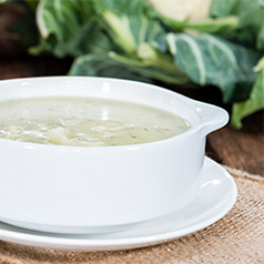 Close up of Chunky Cauliflower Chowder Soup