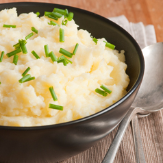 Closeup image of cauliflower mashed potatoes.