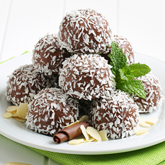 Coconut Truffles on a dish