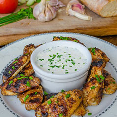 Honey Lime Wings with Yogurt Dip