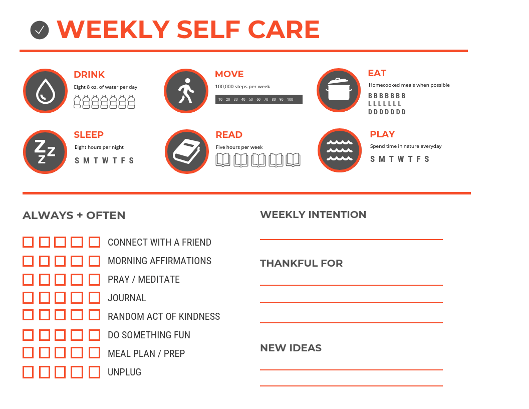 A self-care sheet.