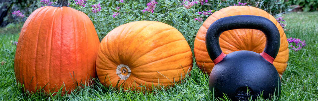 3 Pumpkins and a kettle bell. The Great Pumpkin Workout