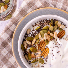 bowl of yogurt with mix-ins