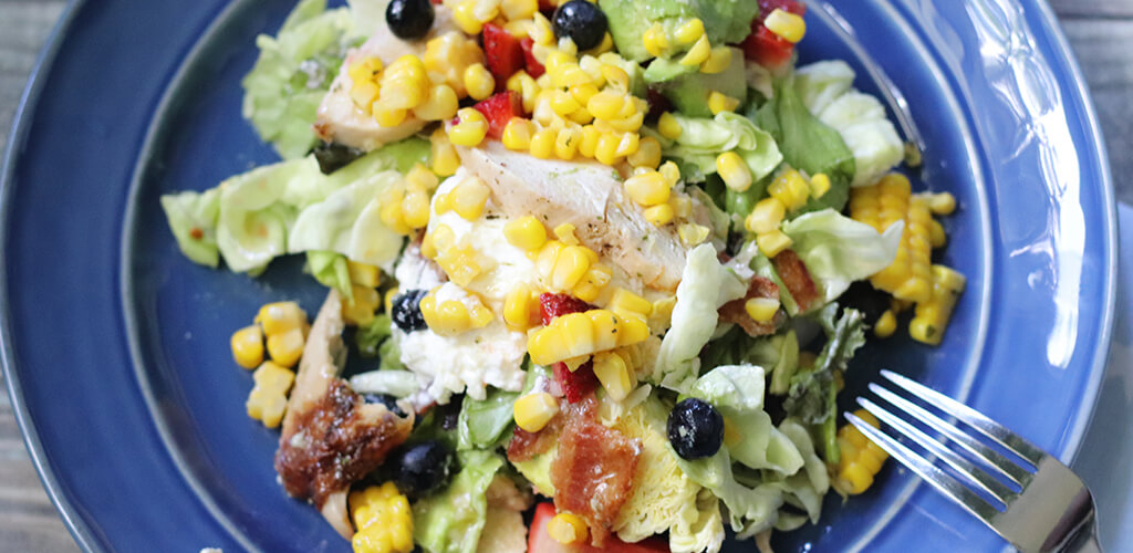 Summer Abundance Salad in a serving bowl.