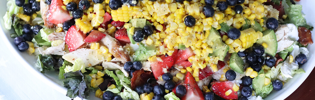 Summertime Abundance Salad on a serving dish.