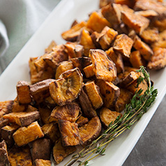 Roasted sweet potatoes with thyme