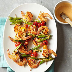 Spicy Shrimp and Sugar Snap Pea Kabobs