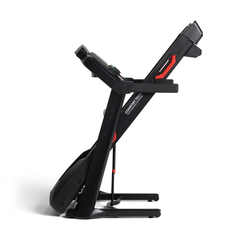 BXT8J Treadmill folded for easy storage - expanded view