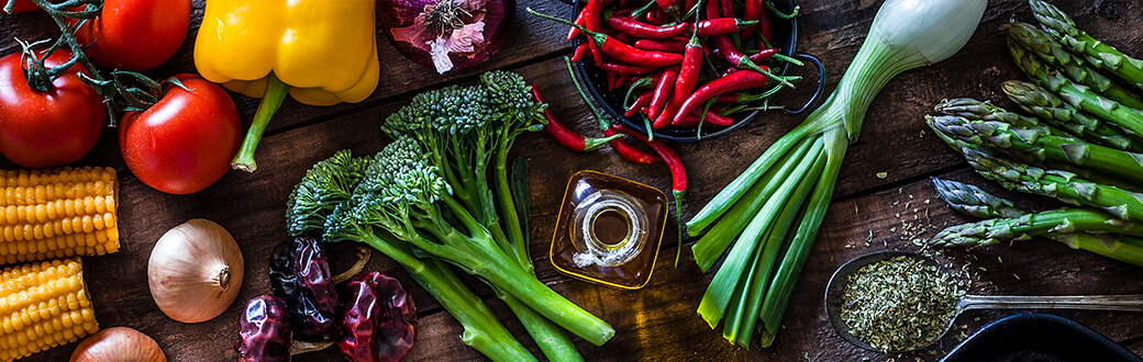 Vegetables on a wooden table